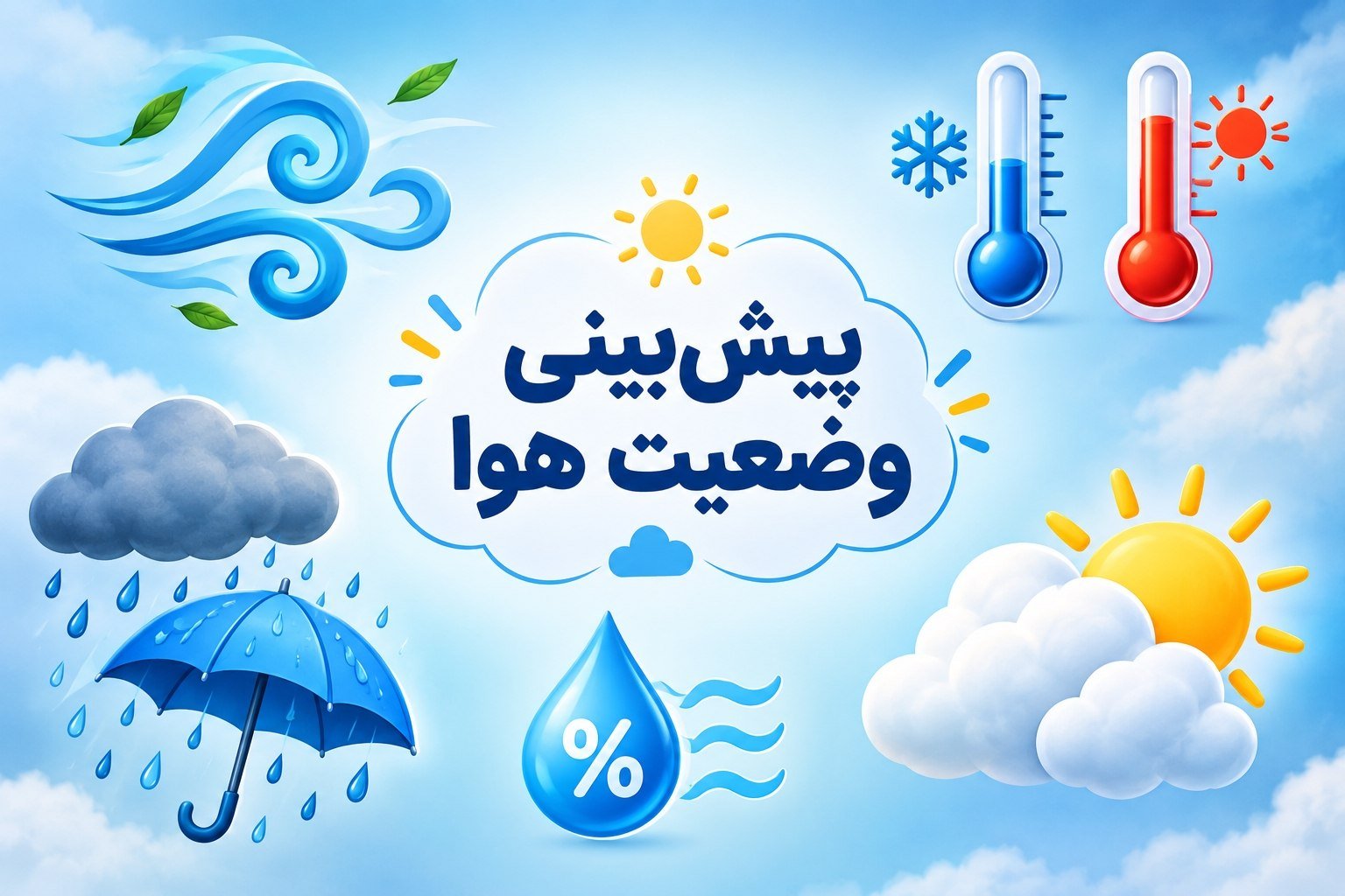 پیش بینی وضعیت جوی فردا چهارشنبه